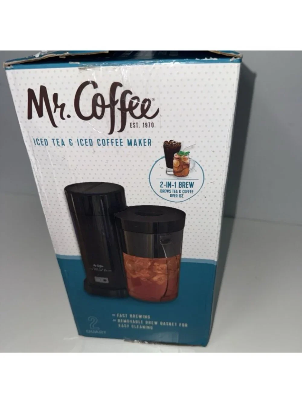 Mr. Coffee TM1-BLK 2Qt Iced Tea & Iced Coffee Maker 2-in-1 Brew Black OPEN BOX